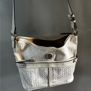 Giani Bernini Women's White Logo-Print Shoulder Bag - Designer Style GC